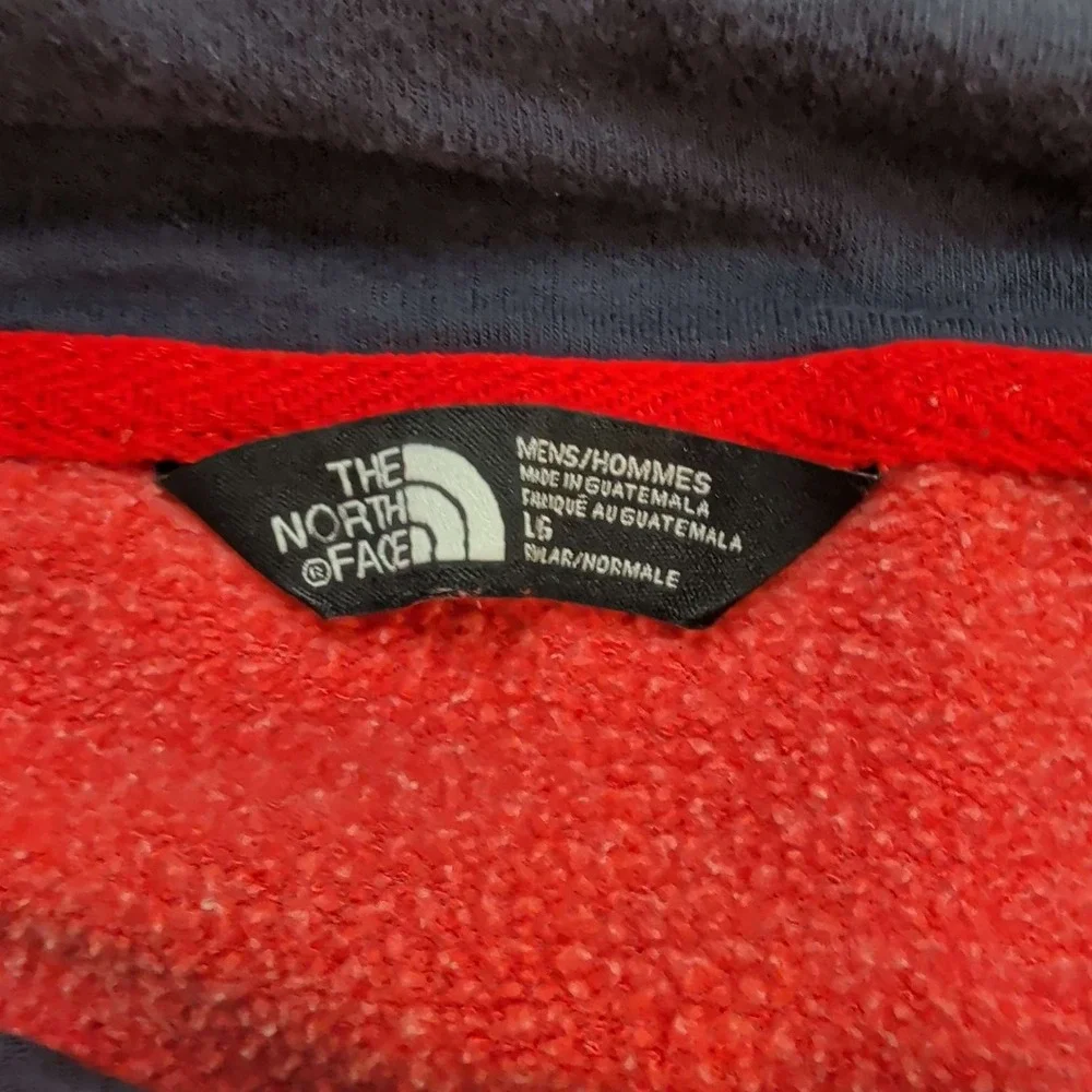 The North Face Hoodie Mens Large Red Logo Graphic Pullover Sweatshirt